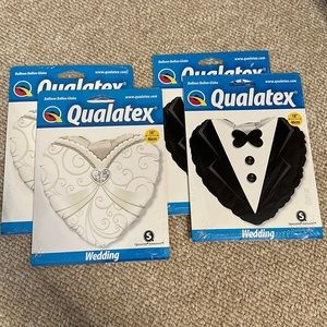 4 Wedding Balloons - 2 Bride and 2 Groom